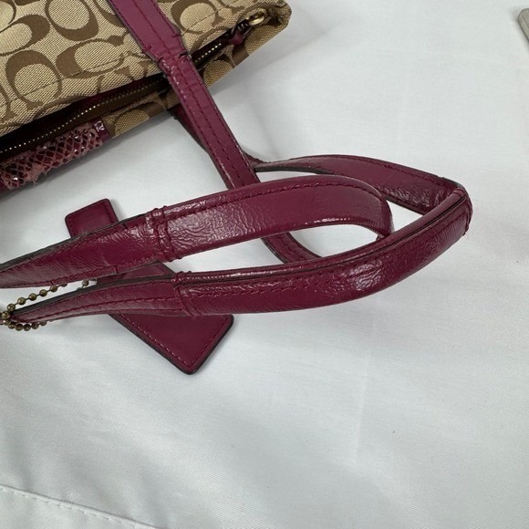Y2k Coach Signature Python Stripe‎ Tote Bag Raspberry - Picture 4 of 14